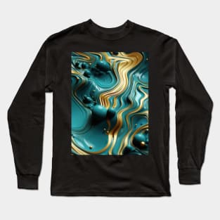 Funky Facade: Trompe-l’oeil Green Turquoise and Gold Long Sleeve T-Shirt